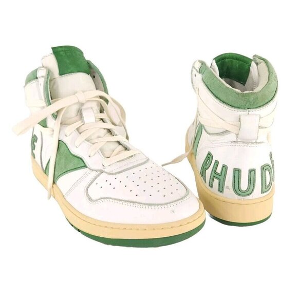 Rhude Rhecess-Hi Sneakers 8 Men's Hunter Green Sneakers Rare - Picture 2 of 13